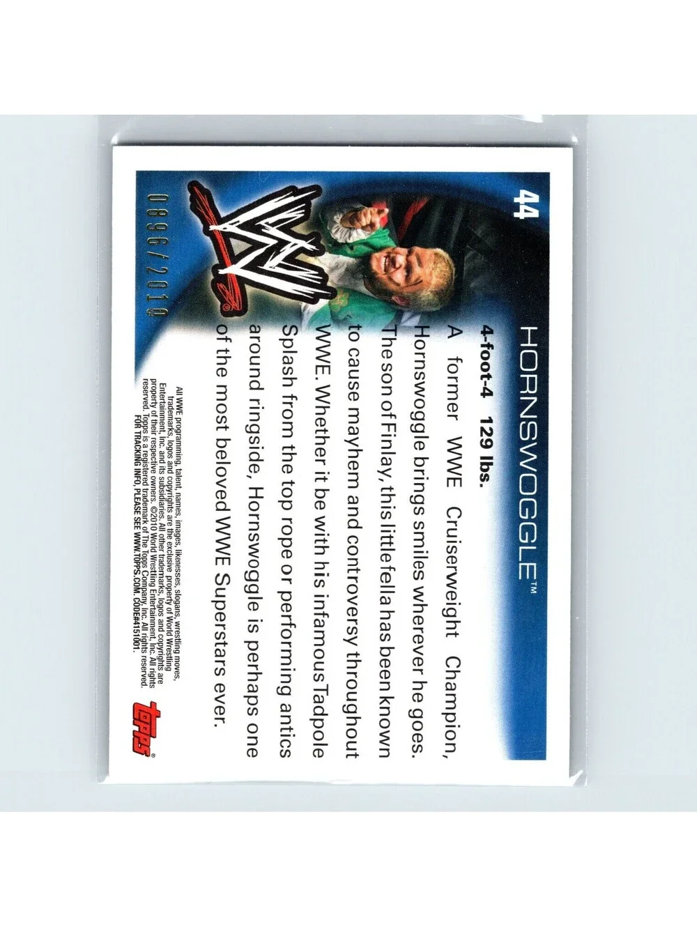 2010 Topps WWE Hornswoggle #44 Blue #/2010